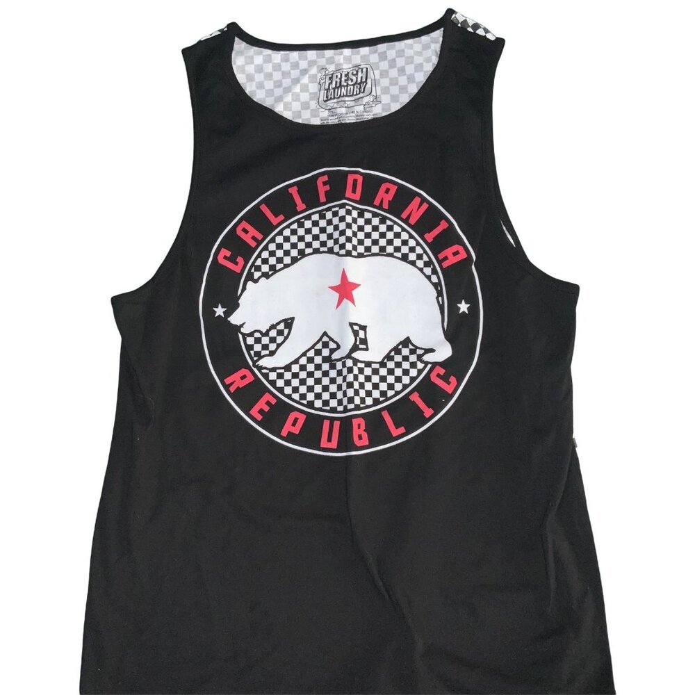 California Republic Fresh Laundry Tank Top Medium 60% Polyester 40% Cotton Black